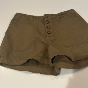 Loft Button up linen mix shorts Sz 10